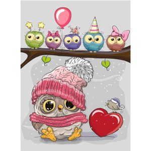 فرشینه اتاق کودک طرح جغد بامزه کلاهدار کد ۶۰۱۰