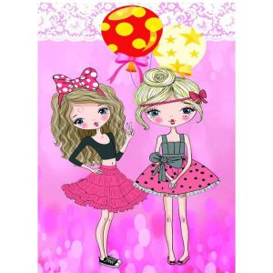 فرشینه اتاق کودک طرح دو دخترک خوشگل کد ۶۰۱۶