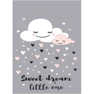 فرشینه اتاق کودک طرح دو ابر با طرح sweet dream little oneکد ۶۰۲۶
