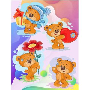 فرشینه اتاق کودک طرح خرس های بامزه کد ۶۰۴۹